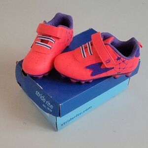 Stride Rite Kids Soccer Cleats in Pink and Purple